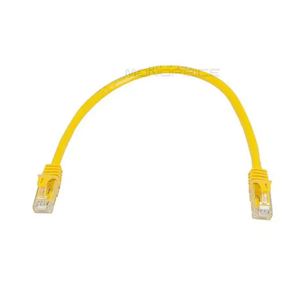 Monoprice Cat6 Ethernet Patch Cable - 1 Feet - Yellow | Network Internet Cord - RJ45, Stranded, 550Mhz, UTP, Pure Bare Copper Wire, 24AWG - Flexboot