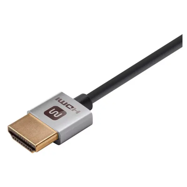 Monoprice High Speed HDMI Cable - 3 Feet - Silver, 4K@24Hz, 10.2Gbps, 36AWG, YUV, 4:2:0 - Ultra Slim Series