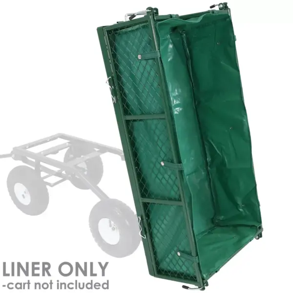 Sunnydaze Outdoor Lawn and Garden Weather-Resistant Heavy-Duty Polyester Utility Dump Cart Protective Liner - Green