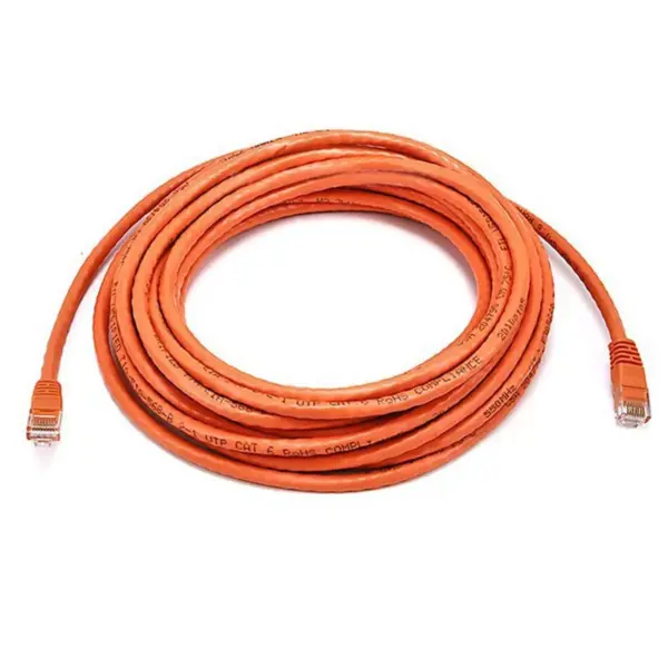 Monoprice Cat6 Ethernet Patch Cable - 25 Feet - Orange | Network Internet Cord - RJ45, Stranded, 550Mhz, UTP, Pure Bare Copper Wire, Crossover, 24AWG