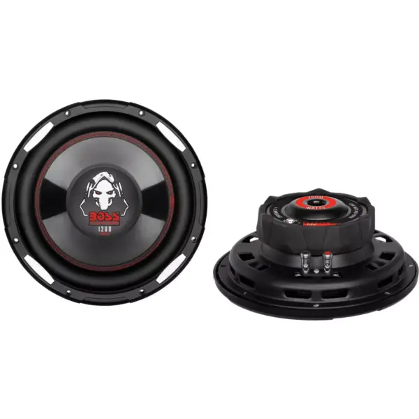 2) Boss P100F 10" 2400W Car Shallow/Slim Subwoofer + 2) 10" Single Sealed Boxes