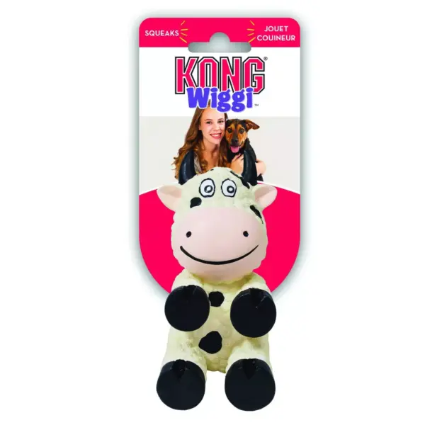 KONG Wiggi Cow Dog Toy - M