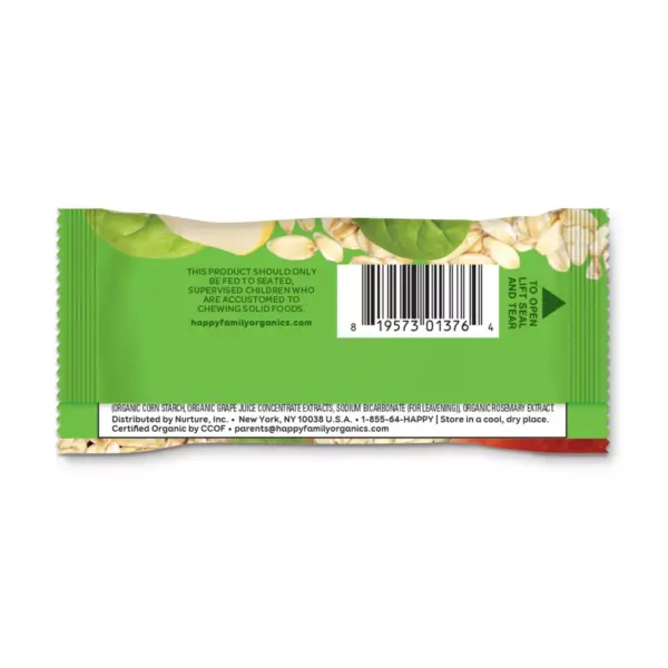 HappyTot Fiber & Protein Organic Apples and Spinach Soft-Baked Oat Bar - 5ct/0.88oz Each