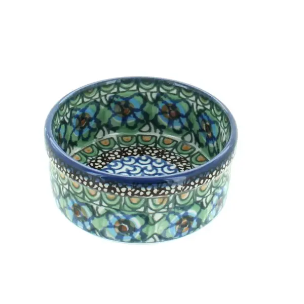 Blue Rose Polish Pottery Mardi Gras Small Ramekin