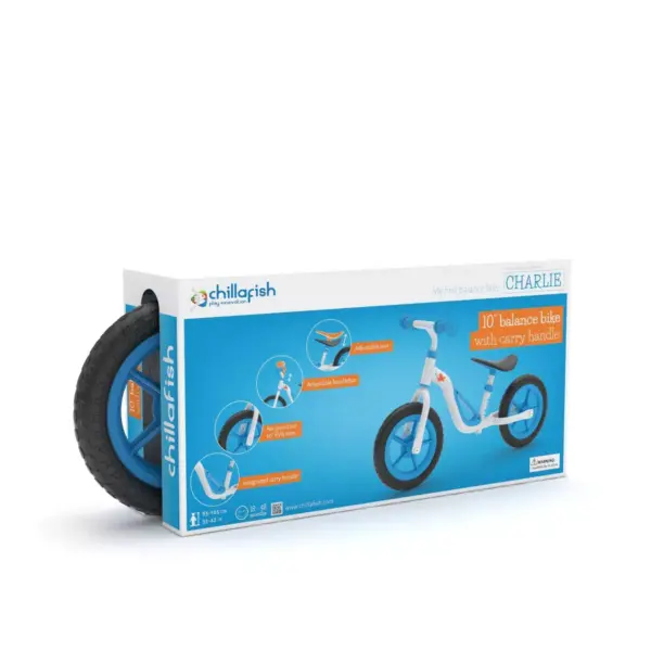 Chillafish Charlie 10" Kids' Balance Bike - Blue/White