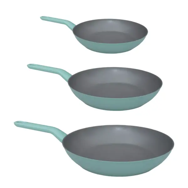 BergHOFF Leo 3Pc Non-Stick Fry Pan Set, Dusty Green