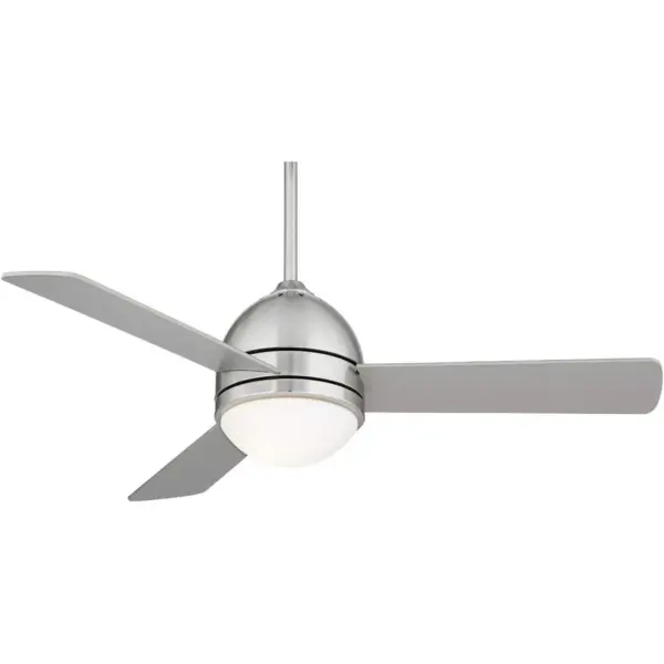 44" Casa Vieja Modern Ceiling Fan with Light LED Brushed Nickel Opal Frosted Glass for Living Room Kitchen Bedroom Dining