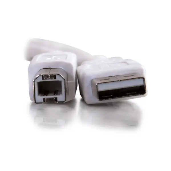 C2G 2m USB A to B Cable - Printer Cable - USB Cable - USB 2.0 - 6ft White - Type A Male - Type B Male - 6ft - White