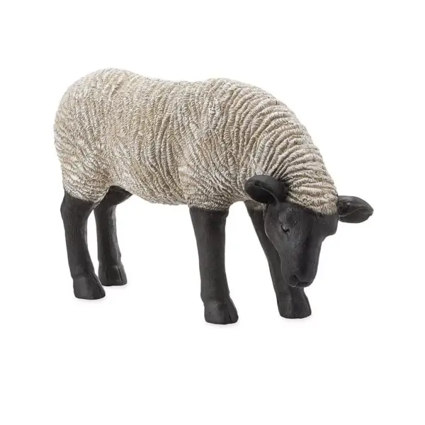 Grazing Suffolk Sheep Resin Garden Statue