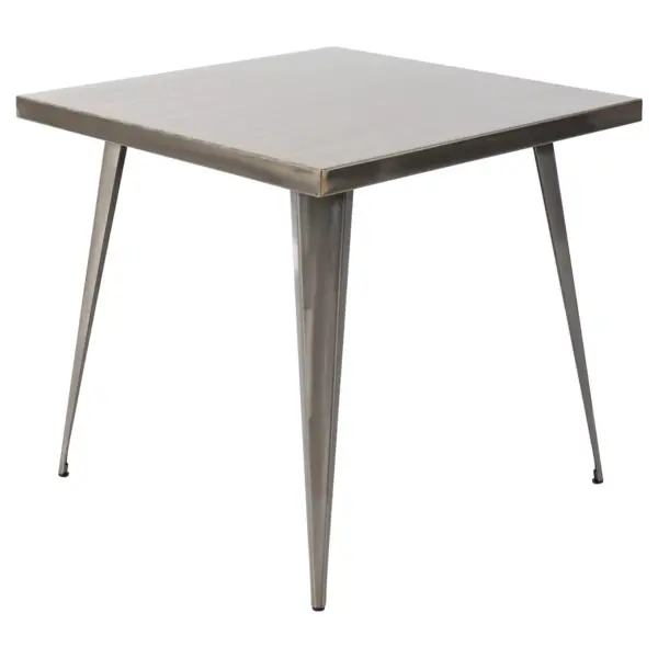 Austin 32" Metal Dining Table Cleared Brush Silver Finish - LumiSource