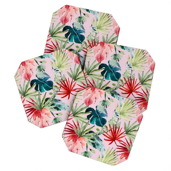 Marta Barragan Camarasa Colorful Tropical Paradise Set of 4 Coasters - Deny Designs