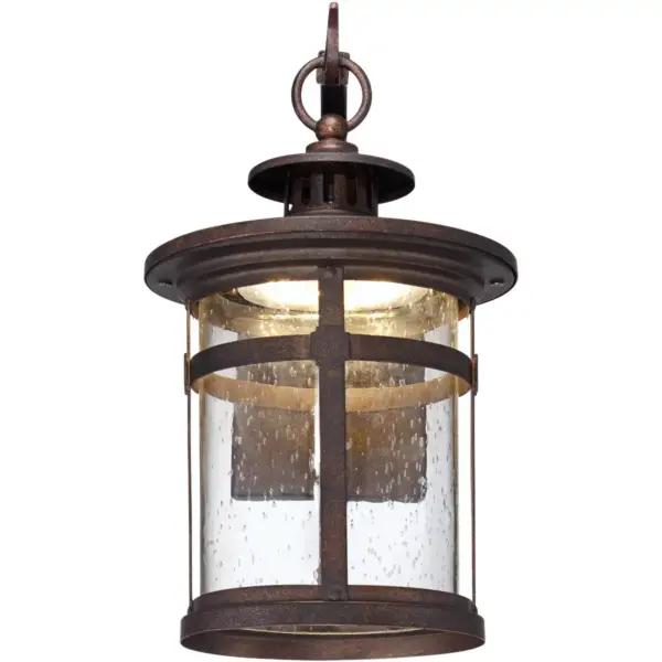 Franklin Iron Works Rustic Outdoor Wall Light LED Bronze Hanging Lantern Sconce Fixture for House Deck Porch Patio