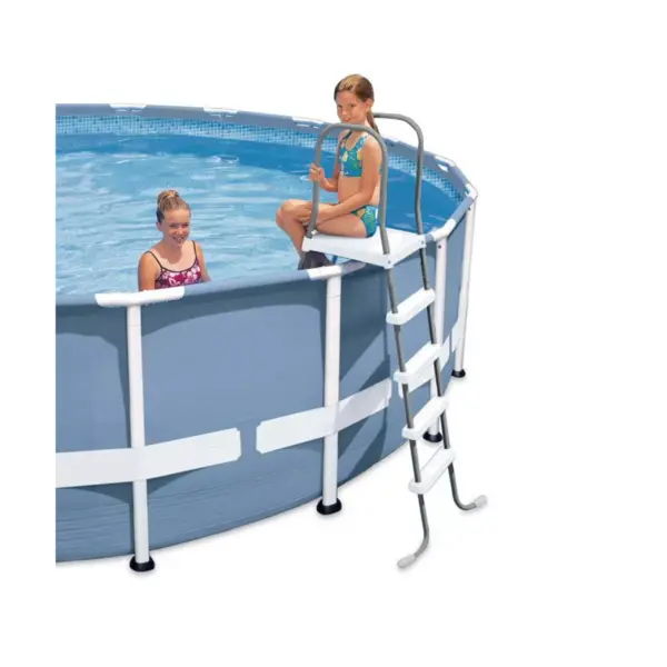 Intex Steel Frame Above Ground Swimming Pool Ladder + Pool Ladder Step Pad