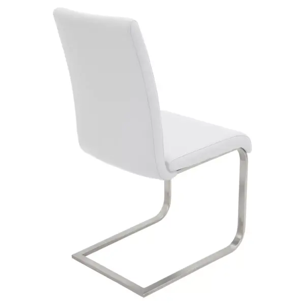 Set of 2 Foster Contemparary Stainless Steel Dining Chairs - White - LumiSource