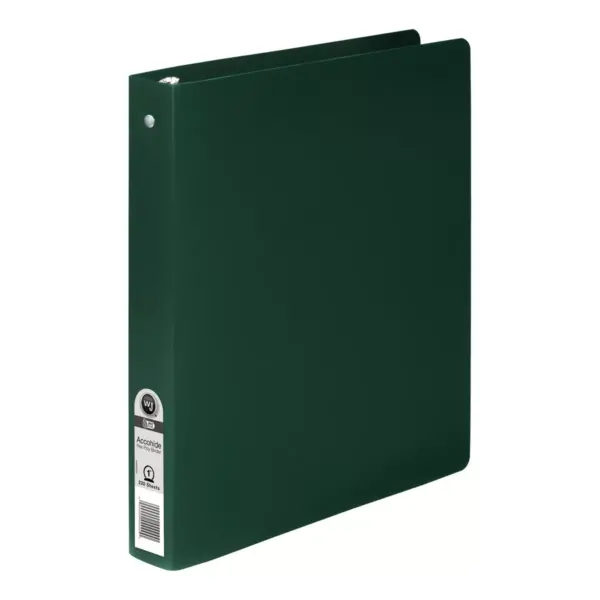 ACCOHIDE Poly Round Ring Binder 35-pt. Cover 1" Cap Dark Green 39716