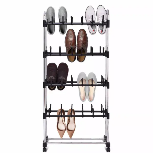 Costway 48 Pairs Clip On Shoe Rack Adjustable Storage Shelf Holder Space Organizer