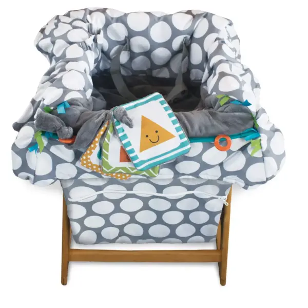 Boppy Preferred Shopping Cart and Restaurant High Chair Cover - Gray Jumbo Dots