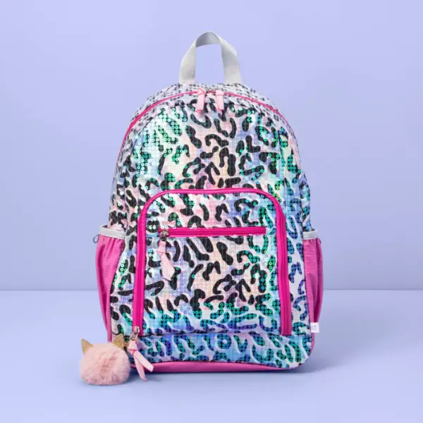 17" Kids' Backpack Leopard Sequin - More Than Magic™