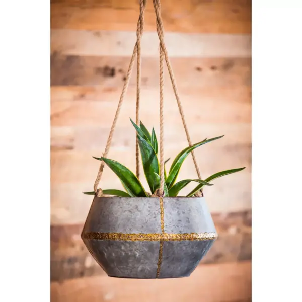 Cape Craftsmen Large Hanging Galvanized Metal Planter