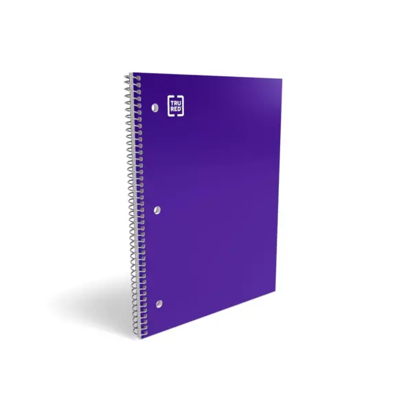 Staples Poly Cover Notebook Wide Ruled Purple 8" x 10-1/2" 12 PK 2072464