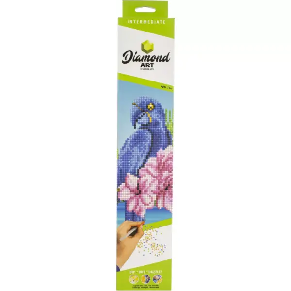 Leisure Arts Diamond Art Intermediate Kit 12"X12"-Blue Parrot