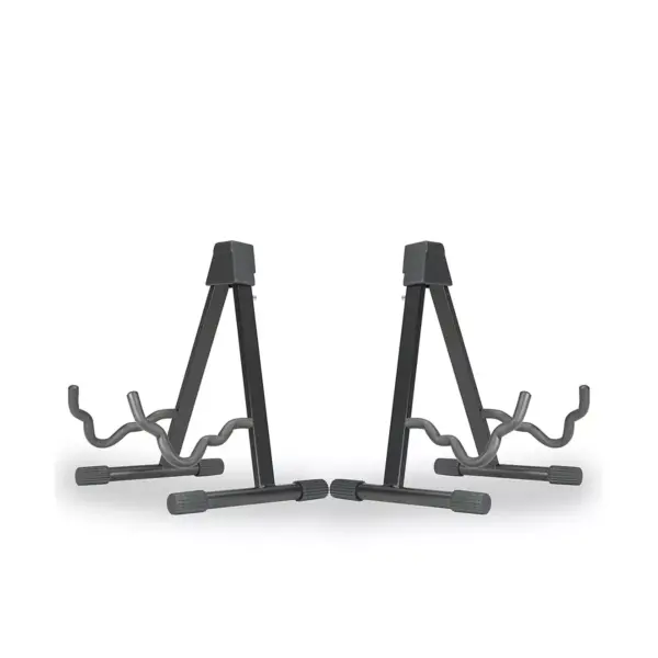 Musician's Gear A-frame Stand for Acoustic, Electric, and Bass Guitars (2 Pack) Black