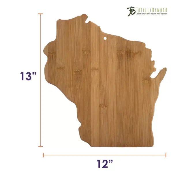 Totally Bamboo Wisconsin State Cutting Board 13" x 12"