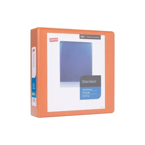 Staples Standard 2" 3-Ring View Binder Orange (26446-CC) 82642