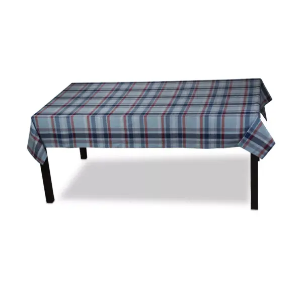 TAG Jackson Plaid Tablecloth Cotton Table Topper With Striped Design For Dining Table Decor