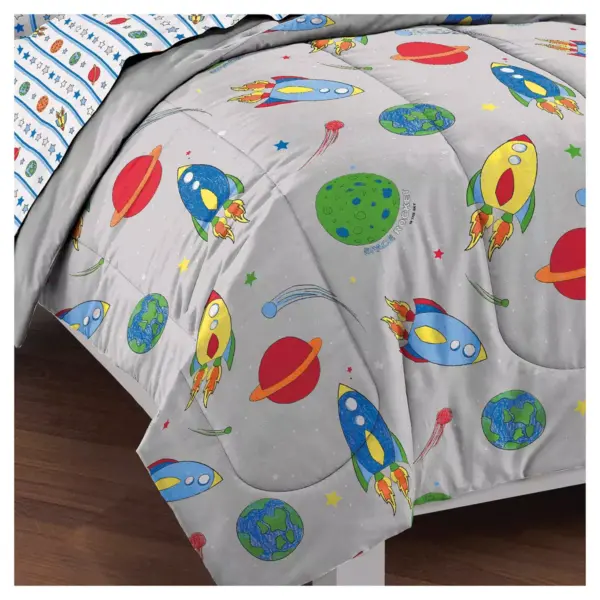 Dream Factory Space Rocket Mini Bed in a Bag - Gray (Twin)