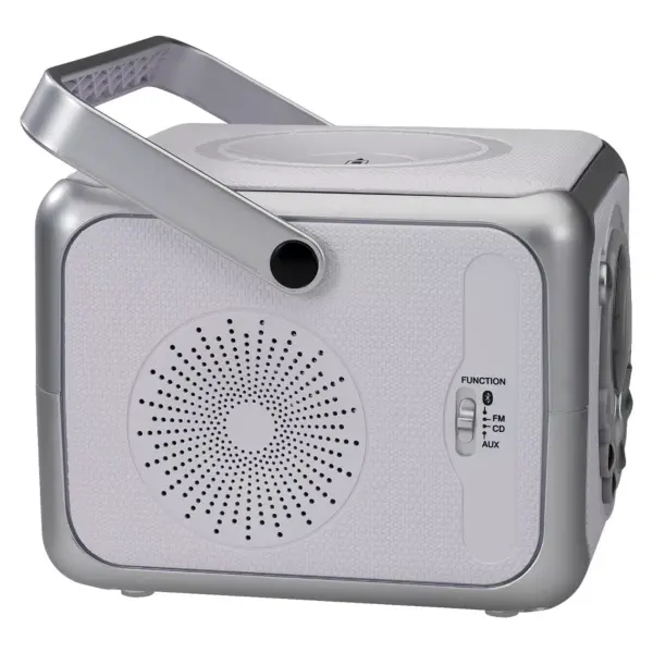 Jensen Portable Bluetooth Receiver Music System with CD Player - Silver (CD-555A)