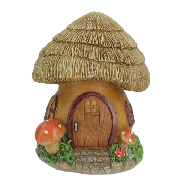 Northlight 6.25" Brown Mushroom House Outdoor Garden Statue