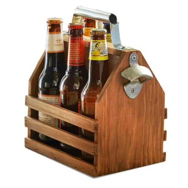 Father's Day Wooden Beer Caddy Bottle Carrier