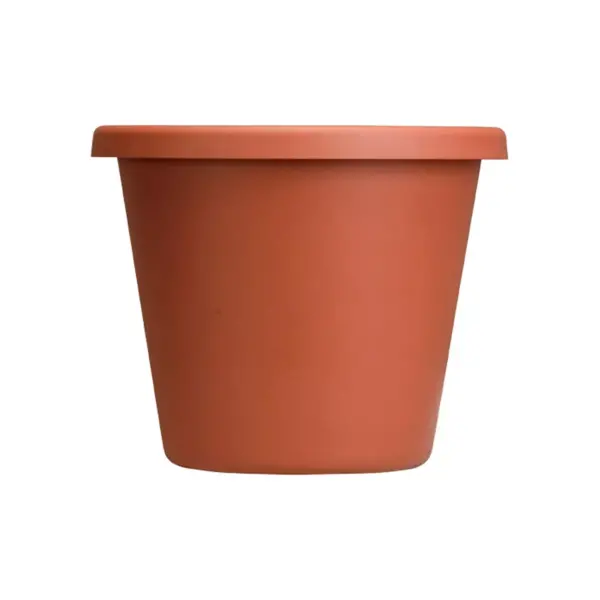 The HC Companies 12 Inch Indoor/Outdoor Classic Plastic Flower Pot Container Garden Planter with Molded Rim & Drainage Holes, Terra Cotta