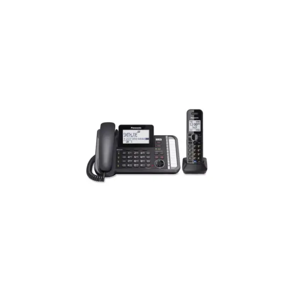 Panasonic Link2Cell KX-TG9581B DECT 6.0 Cordless Phone - Black - 2 x Phone Line - Answering Machine