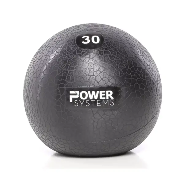 Power Systems MEGA Slam Textured Rubber 10 Inch Round Exercise Ball Prime Fitness Training Weight, 30 Pounds, Gray