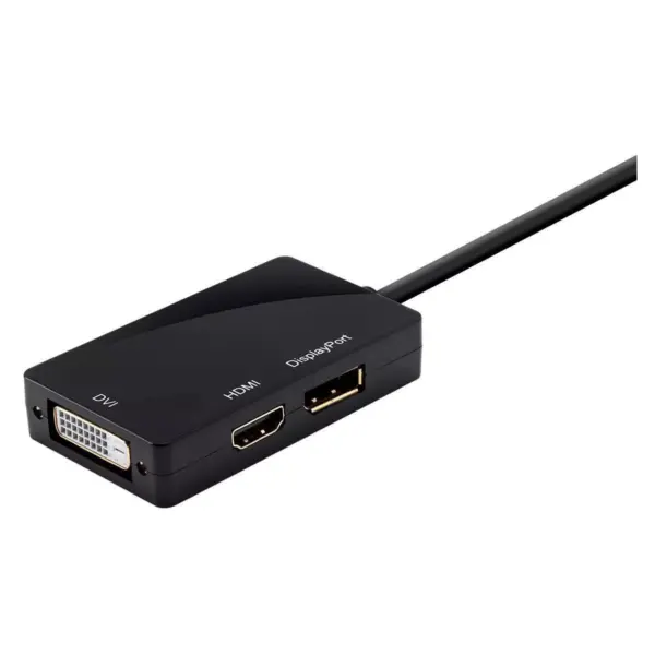 Monoprice Mini DisplayPort 1.1 to HDMI, DVI, and DisplayPort Adapter, Black