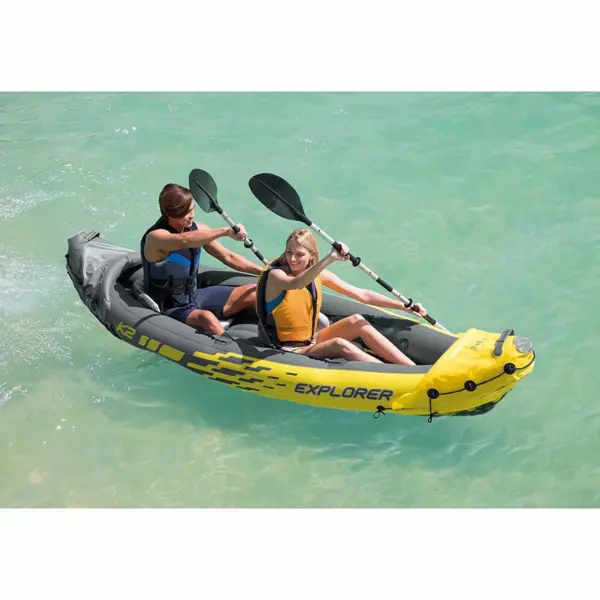 Intex 2-Person Inflatable Kayak w/ Oars & Air Pump & 4 Person Boat w/ Oars &Pump