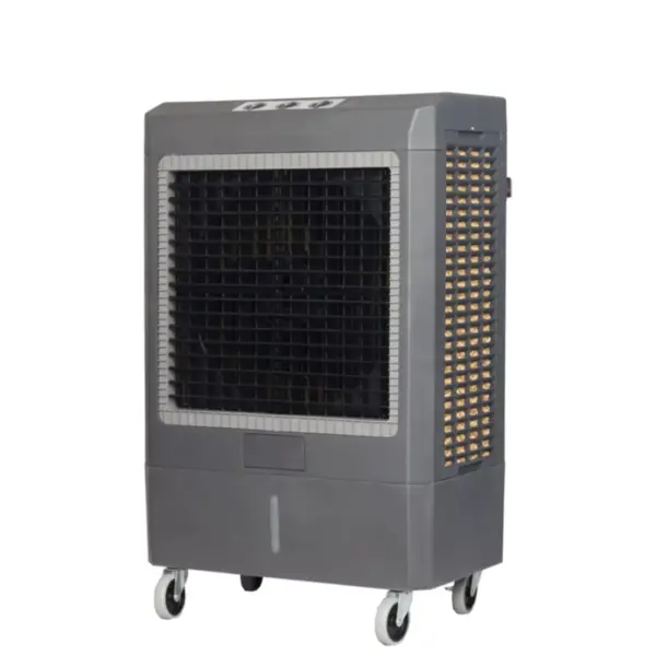 Hessaire MC61V 1,600 Square Foot Indoor/Outdoor Portable 5,300 CRM 3 Speed 14.8 Gallon Evaporative Cooler Humidifier with Continuous Auto Fill, Gray