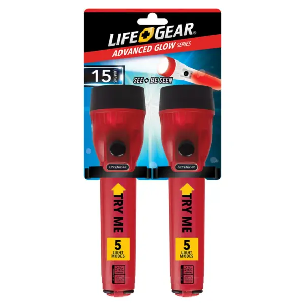 Life Gear Glow Mini LED Flashlight 200hr 2pk