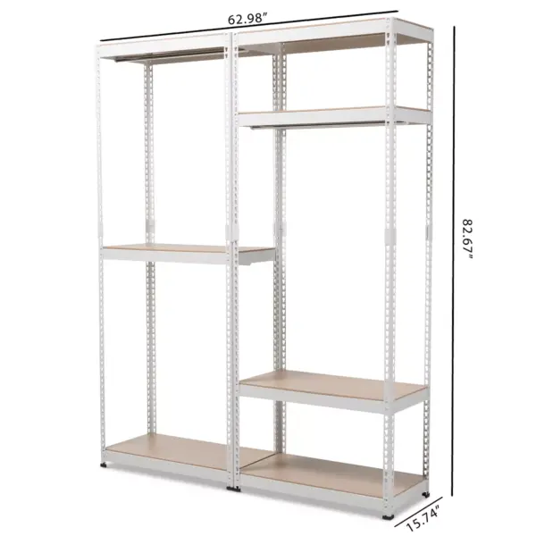 Gavin Metal 7 - Shelf Closet Storage Racking Organizer - White - Baxton Studio