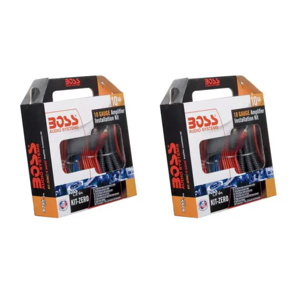 Boss Audio Car Amplifier Sound System 10 Gauge Wiring Installation Kit (2 Pack)