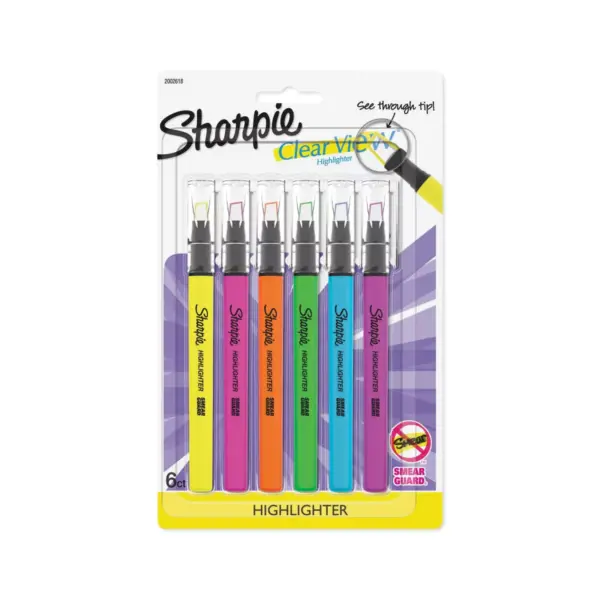 6pk Highlighters Clearview Chisel Tip Multicolor - Sharpie