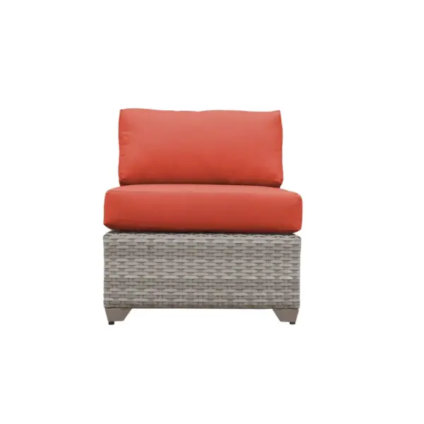 Fairmont 8pc Patio Sectional Seating Set with Club Chairs & Cushions - Tangerine - TK Classics