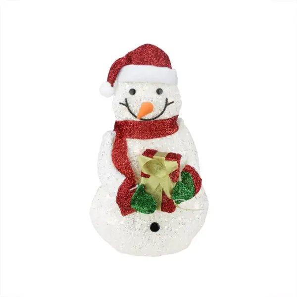 Northlight 23" White and Red Lights Snowman Outdoor Christmas Decor