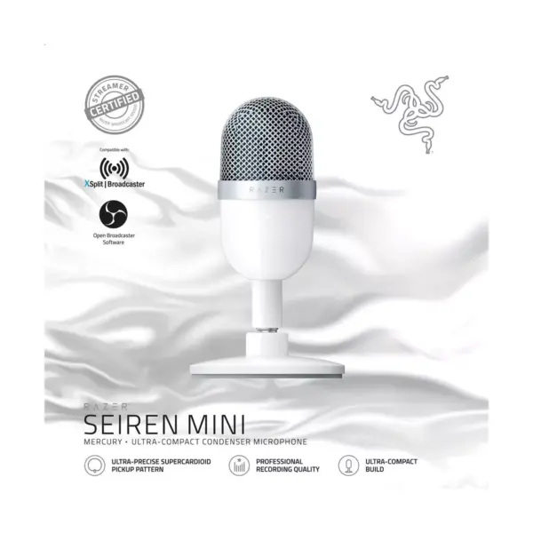 Razer Seiren Mini - Ultra-Compact Condenser Microphone - Mercury - FRML