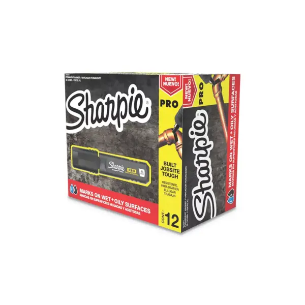 Sharpie® Pro Permanent Marker, Broad XL Chisel Tip, Black, Dozen 2018344