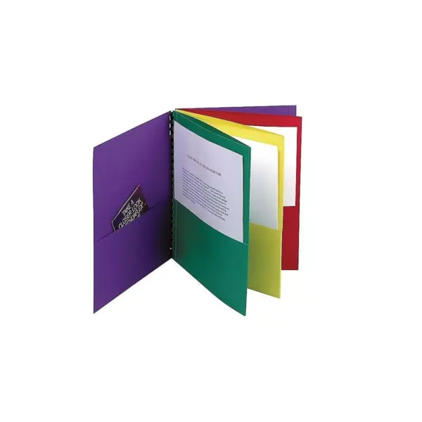 Oxford 8 Pockets Portfolio Folder Red Green Yellow Purple (99656) 854588