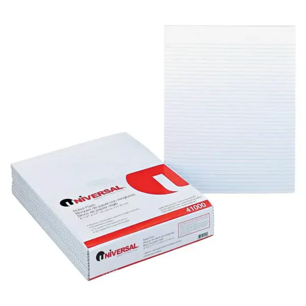 UNIVERSAL Glue Top Writing Pads Narrow Rule Letter White 50 Sheet Pads/Pack Dozen 41000