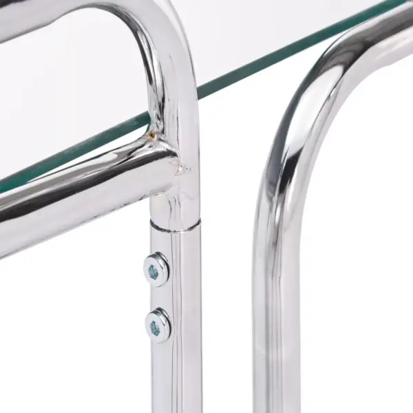 Bedford Chrome Finish Round Edge Bar Cart Silver - Inspire Q